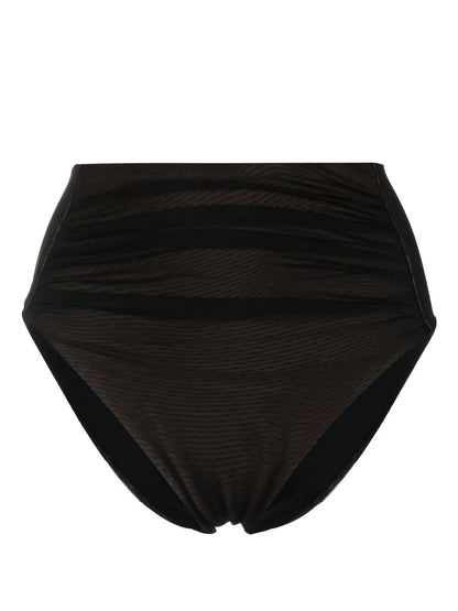 Gathered High-Waisted Bikini Bottoms