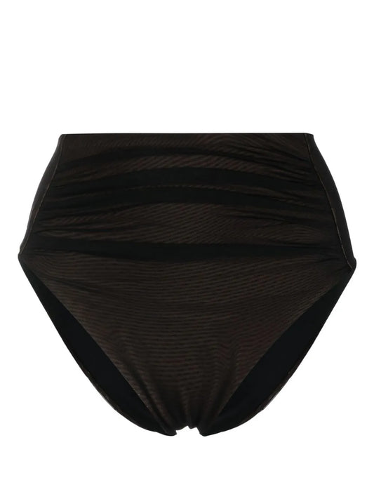 Gathered High-Waisted Bikini Bottoms