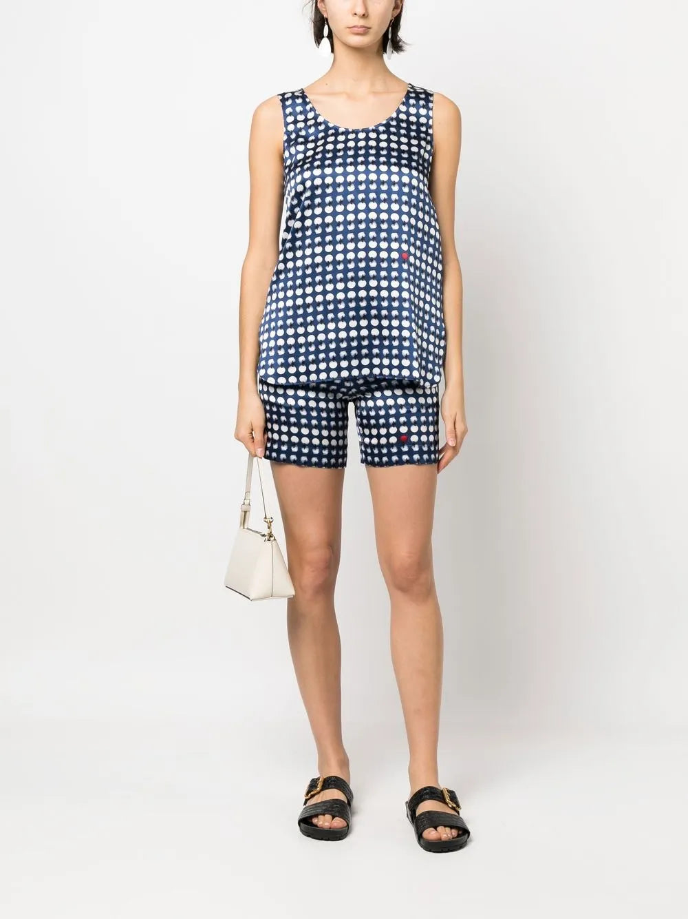 Spot-Print Elastic Shorts