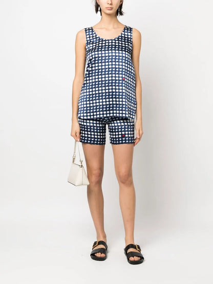 Polka-Dot Silk Top