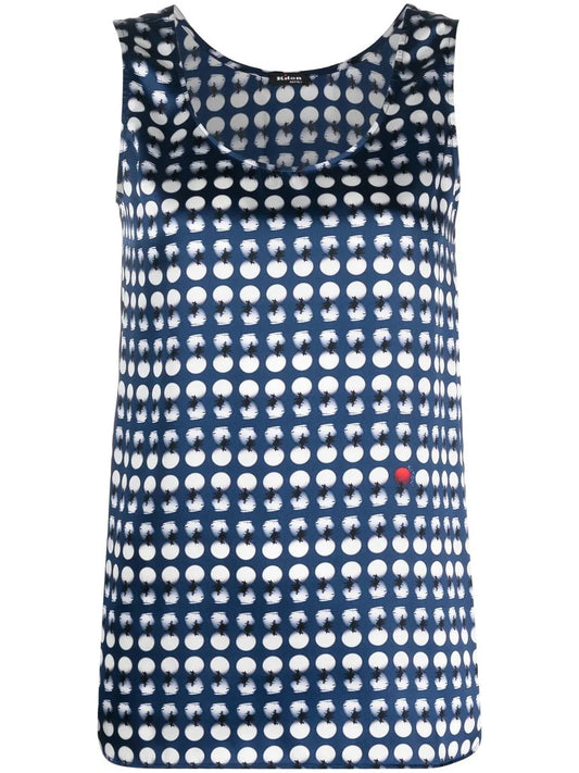 Polka-Dot Silk Top