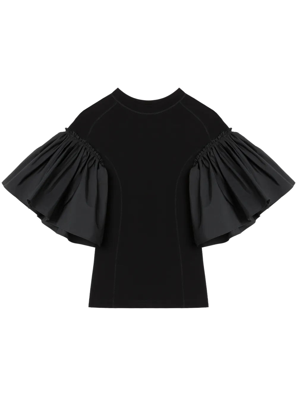Ruffle-Sleeve Crew Neck Top