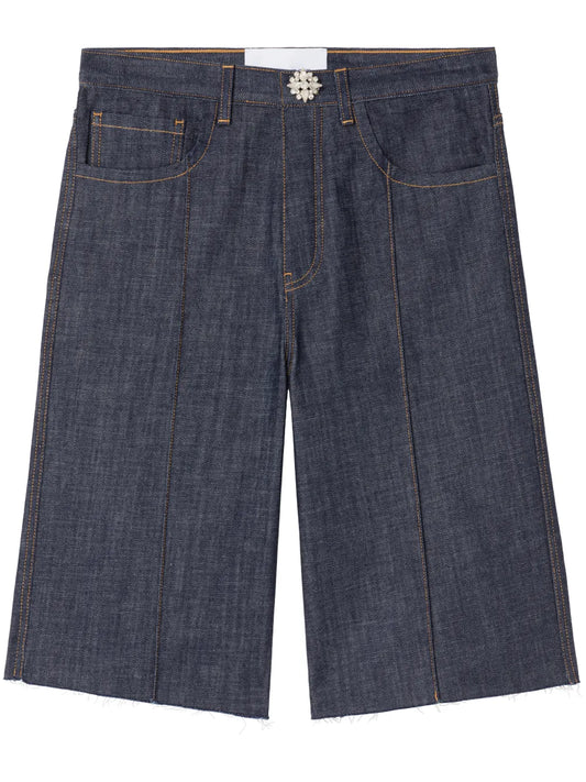 Formal Knee-Length Denim Shorts