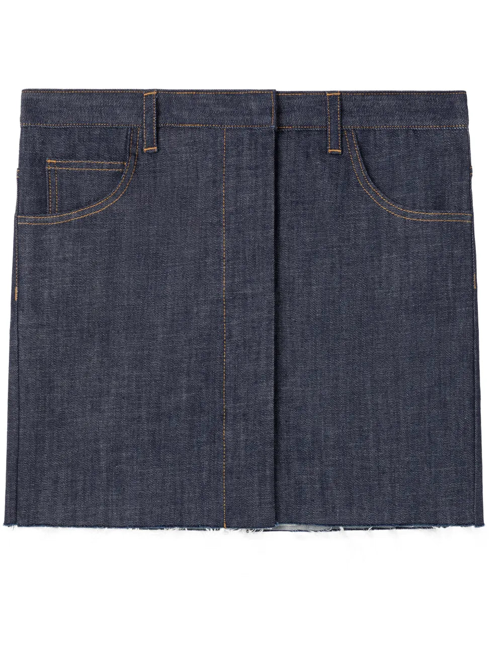 Boule Raw-Cut Edge Denim Skirt