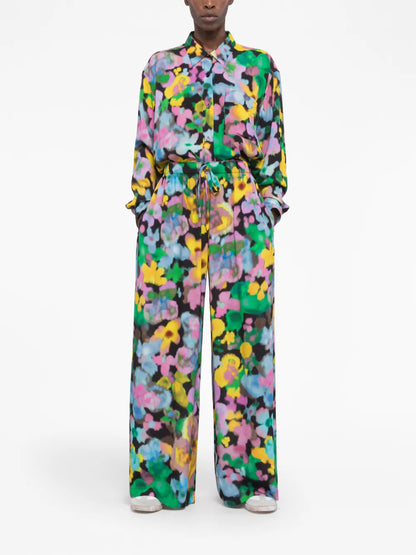 Sunrise Floral-Print Wide-Leg Trousers
