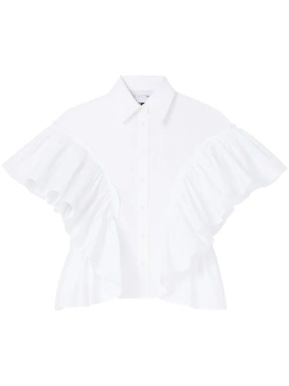 Waterfall Ruffle-Sleeve Shirt