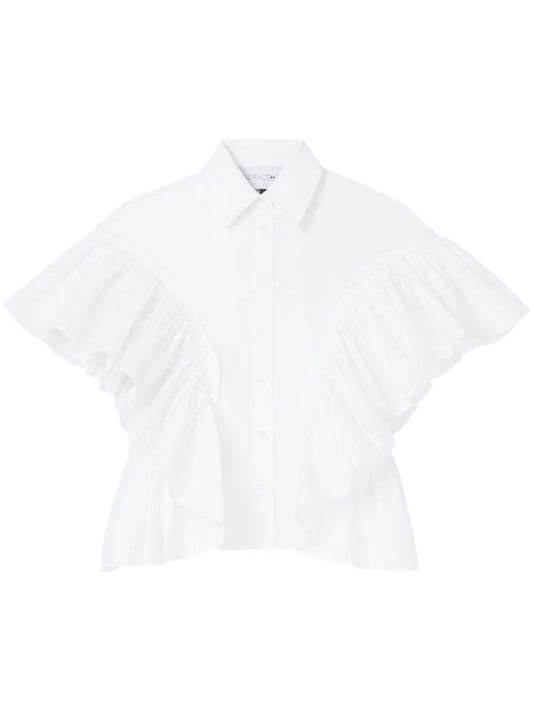 Waterfall Ruffle-Sleeve Shirt