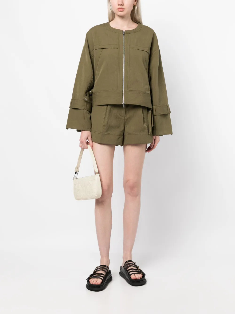 Paperbag Cotton-Linen Shorts