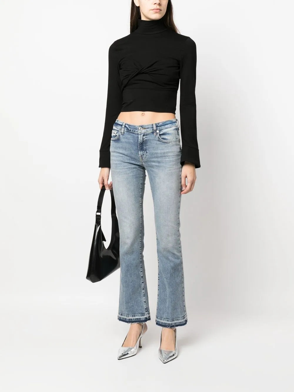 Low-Rise Flared Jeans