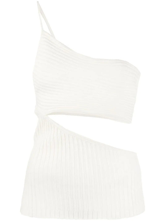 One-Shoulder Cut-Out Ribbed Top