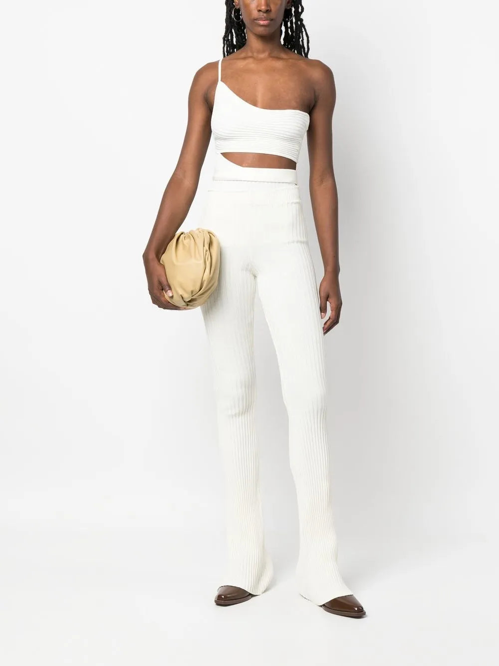 One-Shoulder Cut-Out Ribbed Top