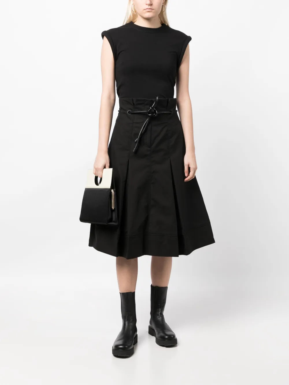 Origami High-Waisted Midi Skirt