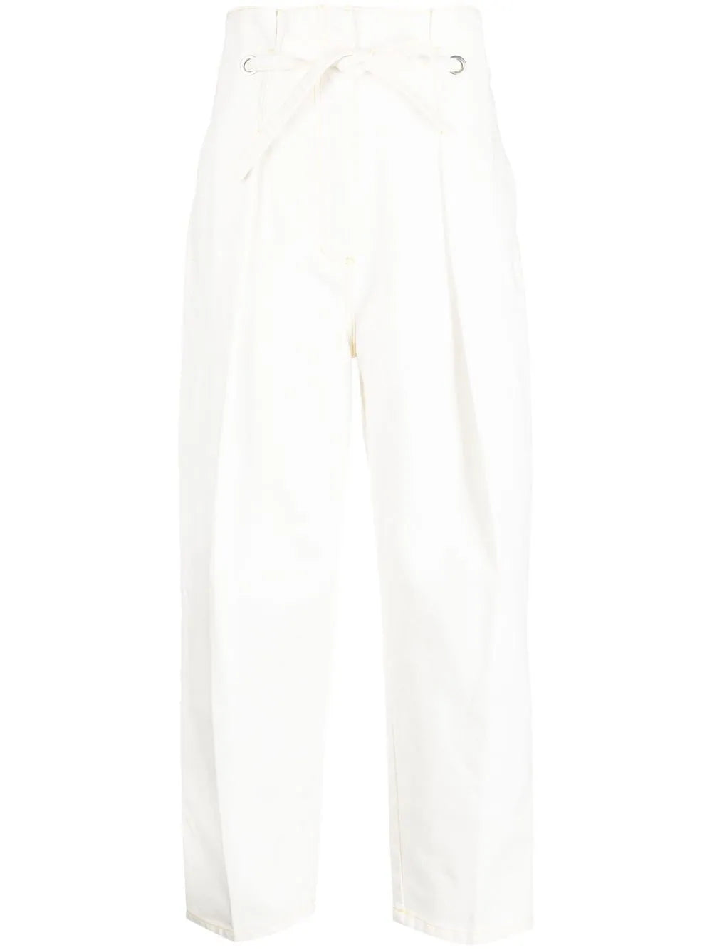 Pleat-Detail Straight-Leg Trousers