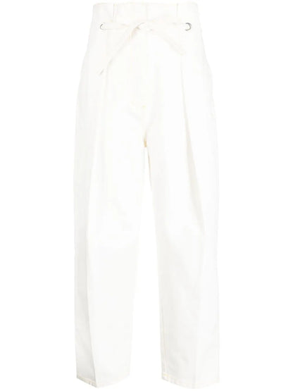 Pleat-Detail Straight-Leg Trousers