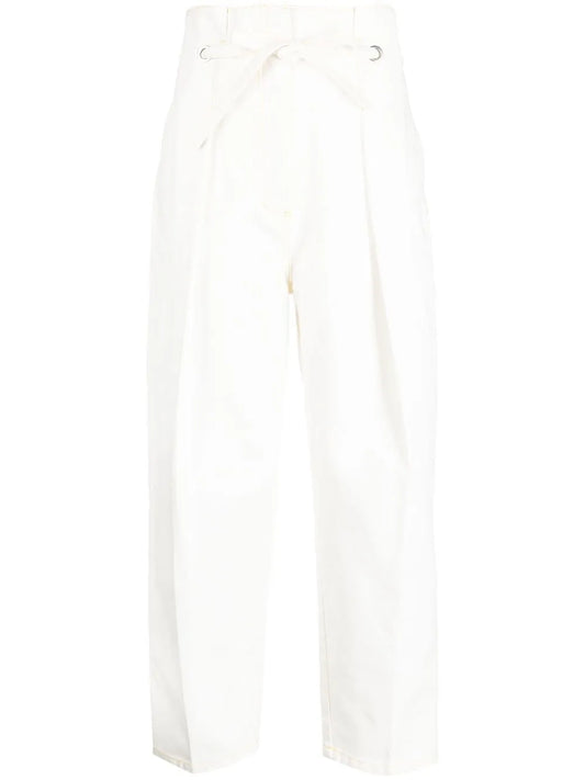Pleat-Detail Straight-Leg Trousers