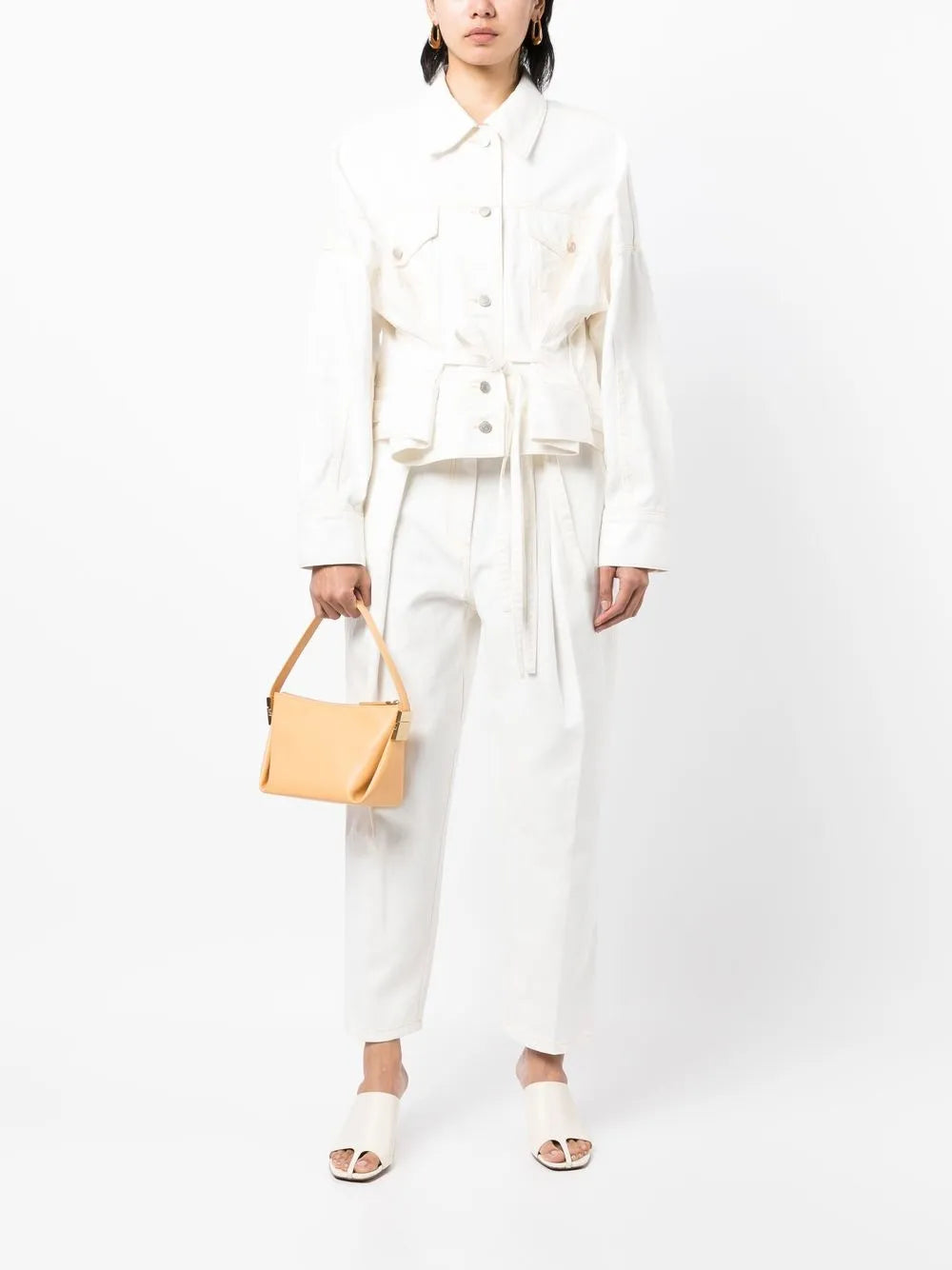 Pleat-Detail Straight-Leg Trousers