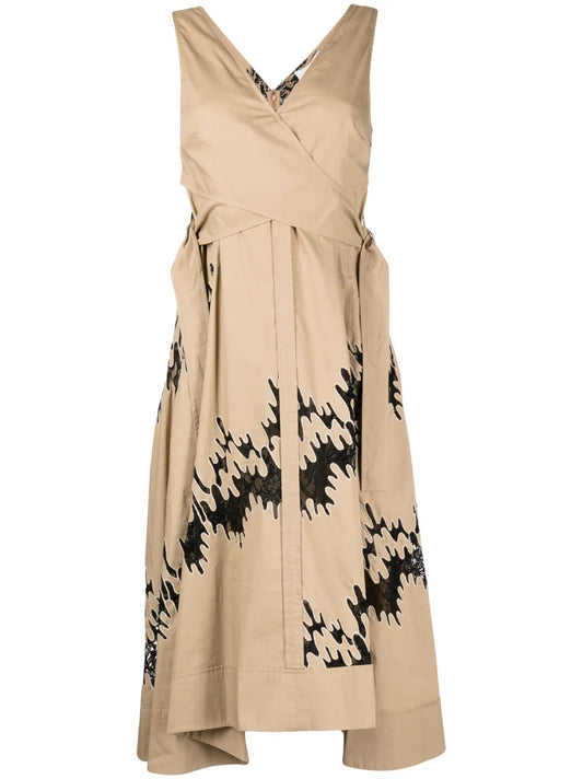 Graphic-Print Wrap Dress