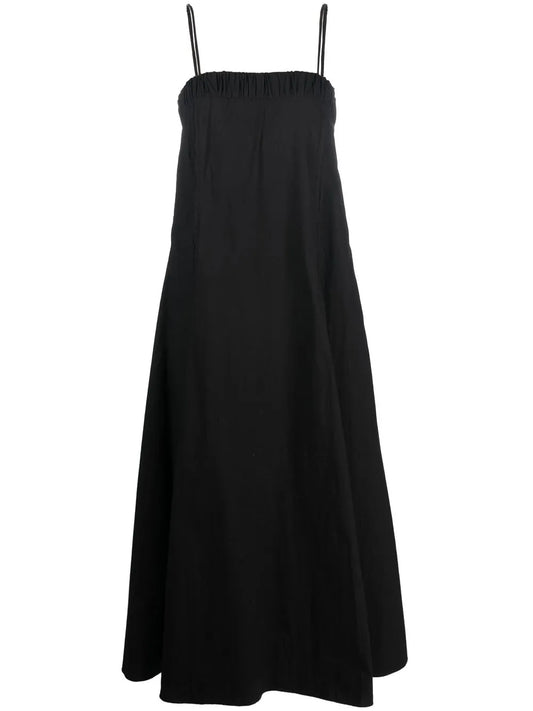 Gathered-Detail Cotton Maxi Dress