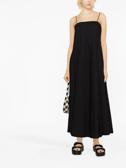 Gathered-Detail Cotton Maxi Dress