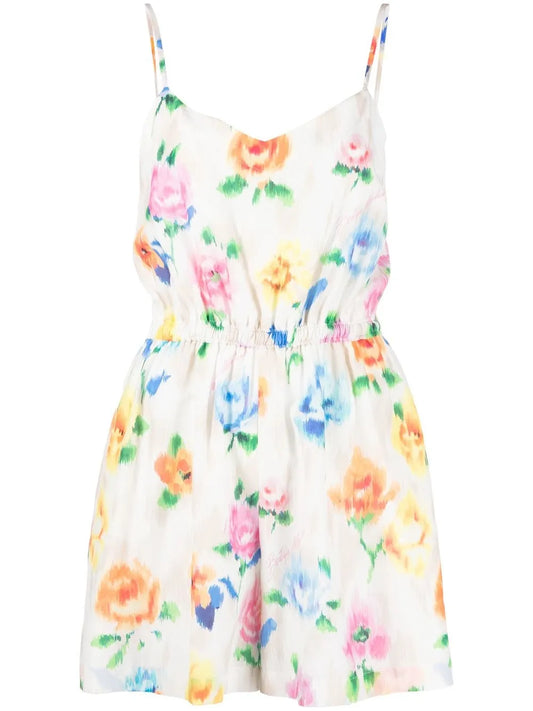 Floral-Print Sleeveless Mini Dress