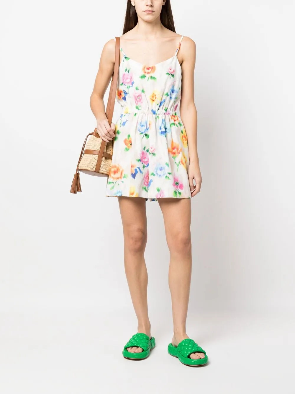Floral-Print Sleeveless Mini Dress