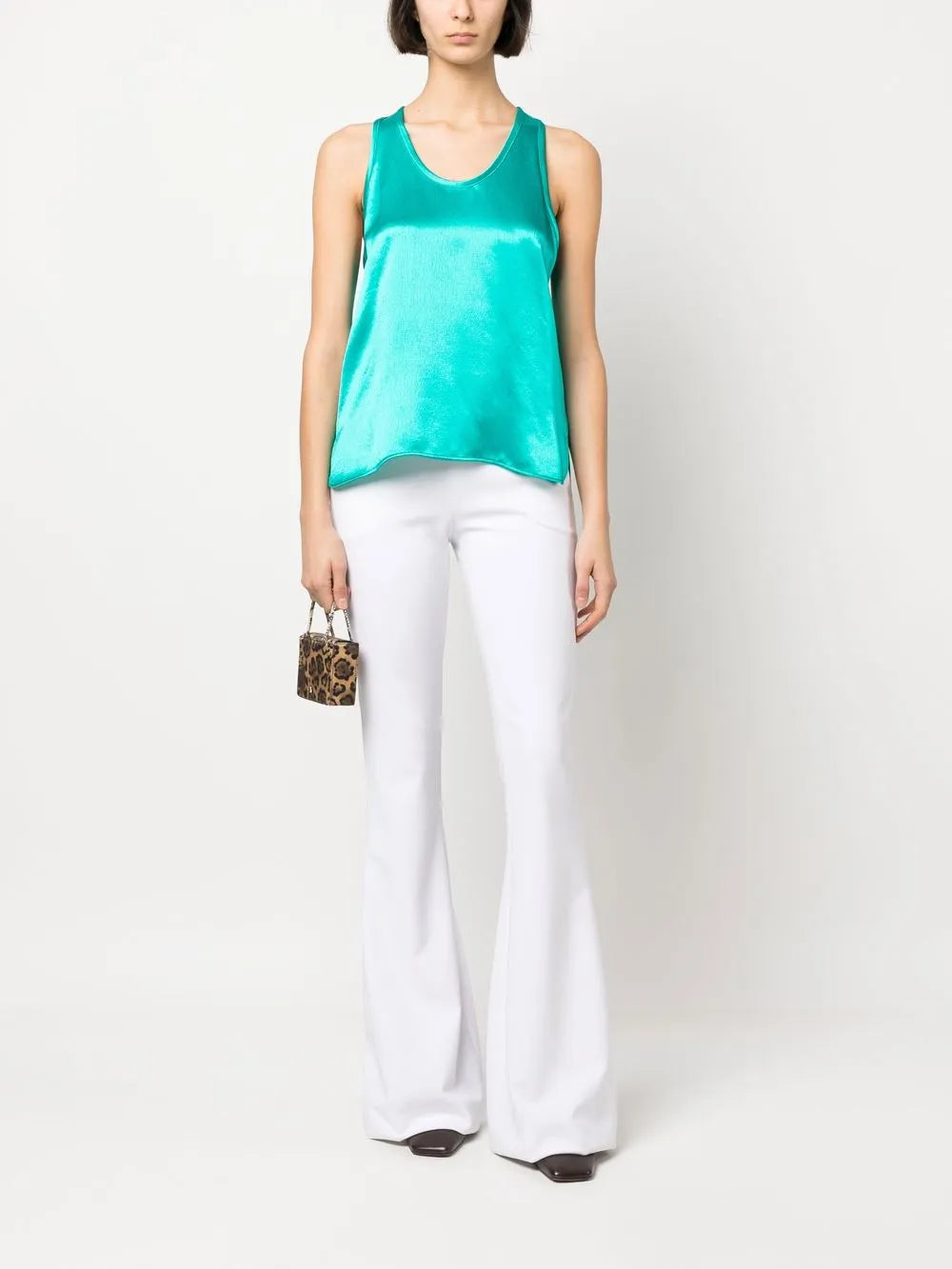 Satin Scoop-Neck Tank Top