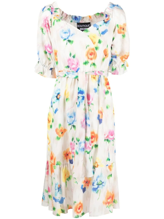 Floral-Print Midi Dress