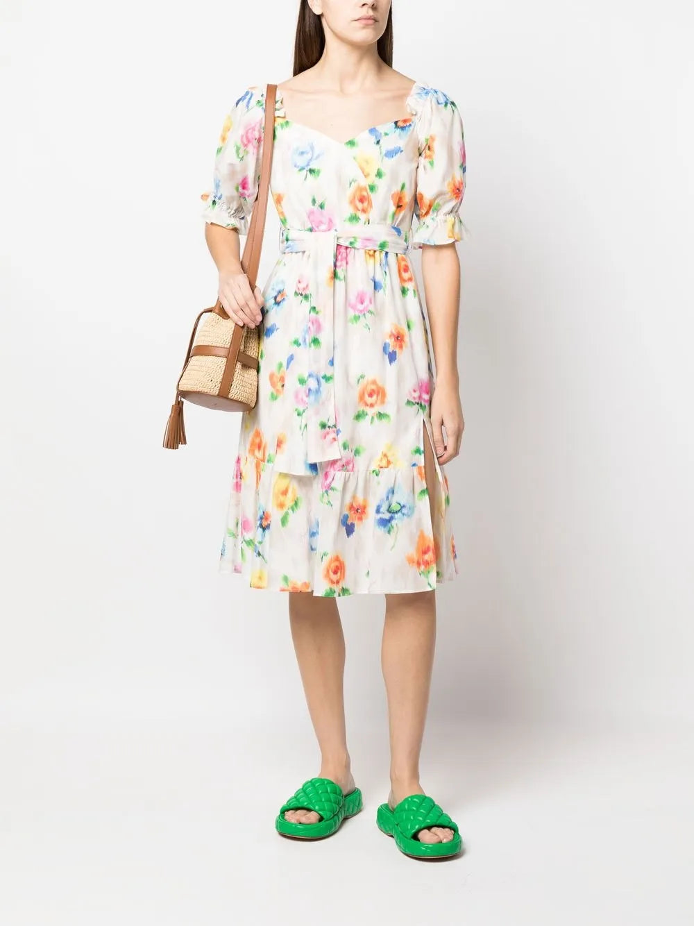 Floral-Print Midi Dress