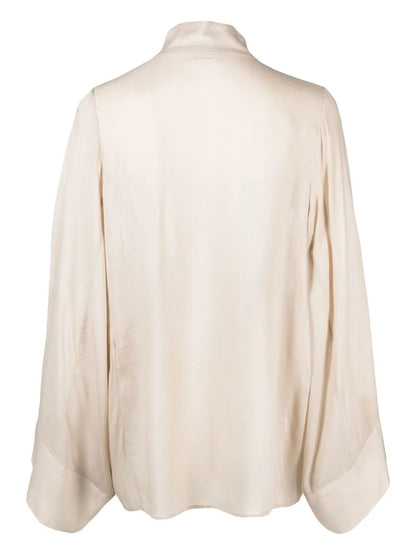 Long-Sleeve Scoop-Neck Blouse