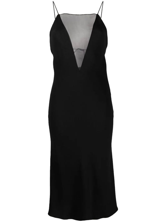 Compact Silk Crepe Midi Dress