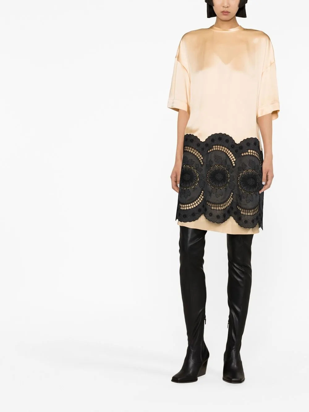 Lace-Embroidered Minidress