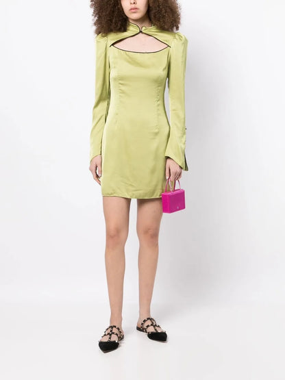 Vinyl Cut-Out Mini Dress