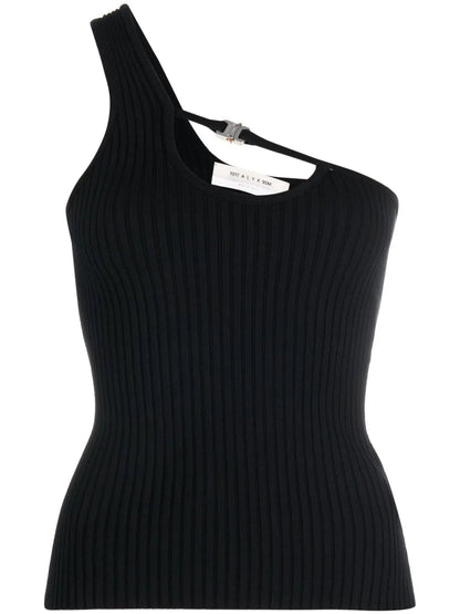 One-Shoulder Ribbed-Knit Top