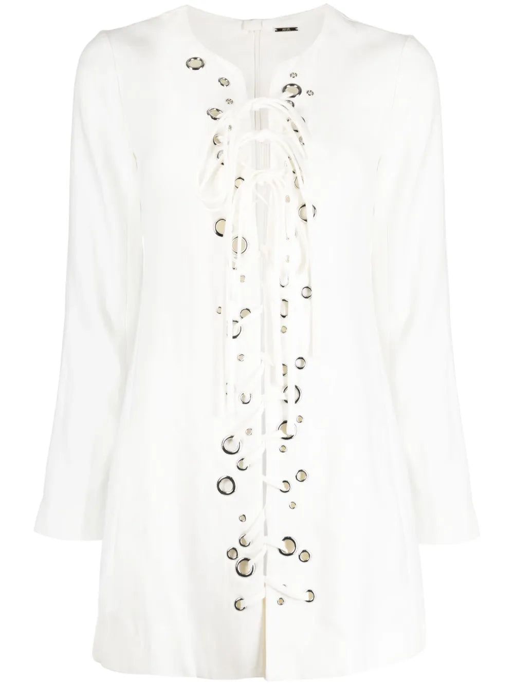 Eyelet-Detail Lace-Up Tunic