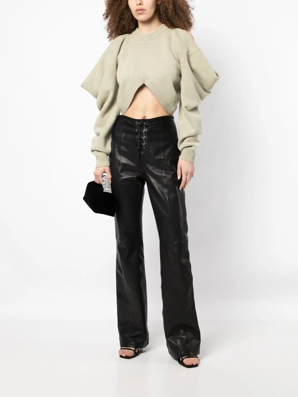 Draped-Sleeve Knit Jumper