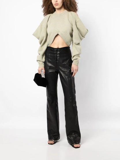 Draped-Sleeve Knit Jumper