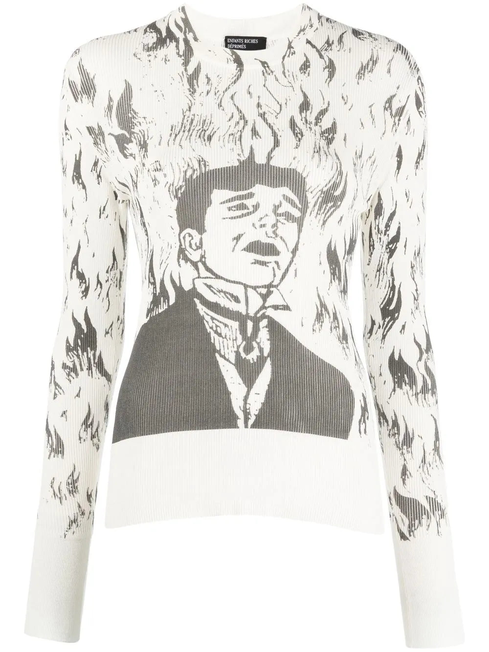 Intarsia-Knit Crew Neck Jumper