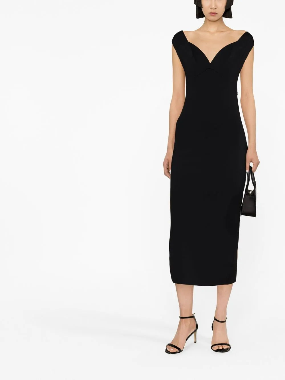 Sweetheart-Neck Midi Dress