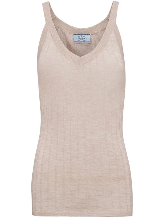 Ribbed Cashmere Tank Top