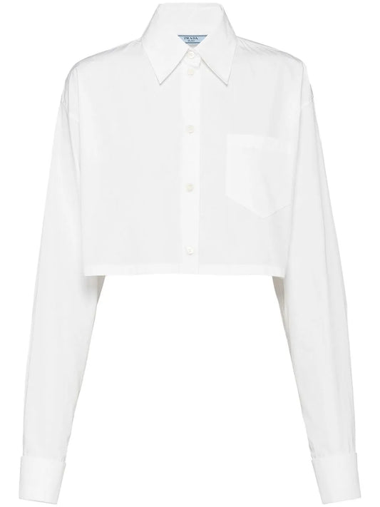 Triangle-Logo Cropped Shirt