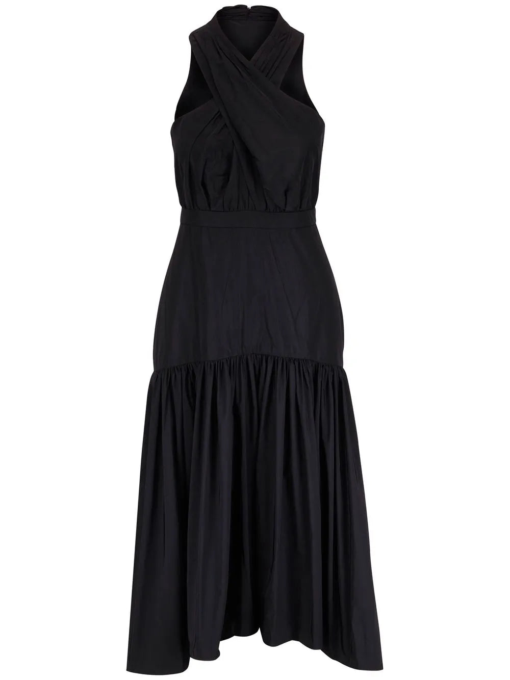 Crossover-Detail Midi Dress