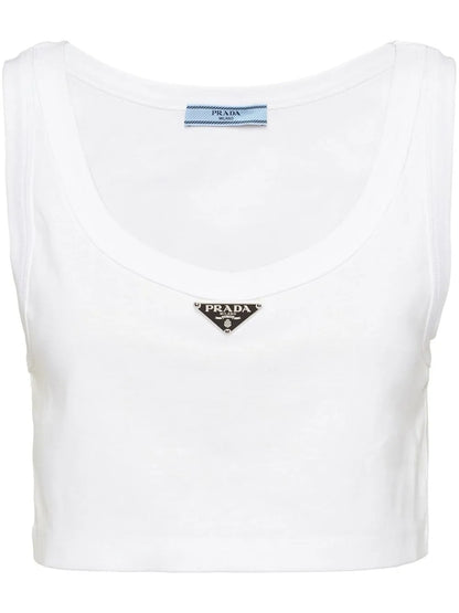 Triangle-Logo Crop Top