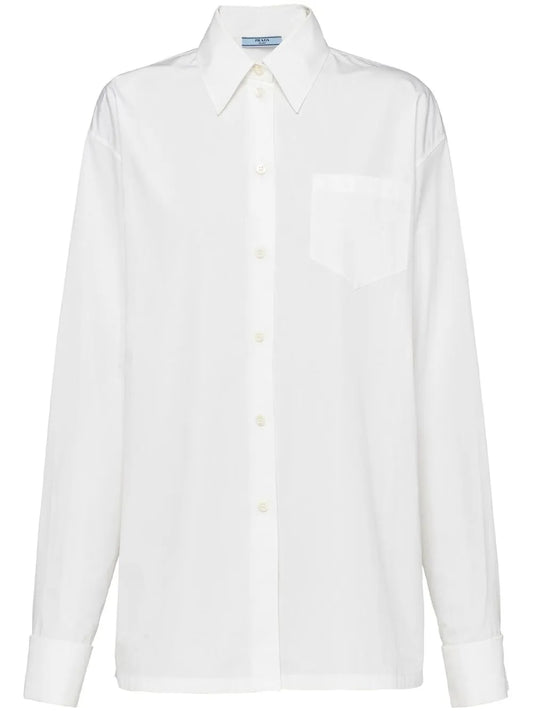Triangle-Logo Poplin Shirt