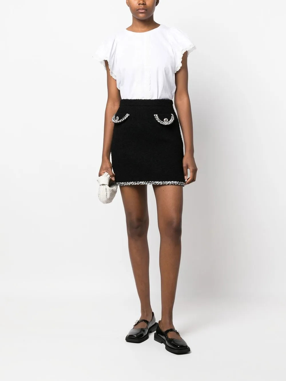 Lace-Trim Flared-Sleeve T-Shirt