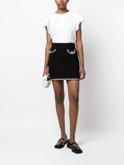Lace-Trim Flared-Sleeve T-Shirt