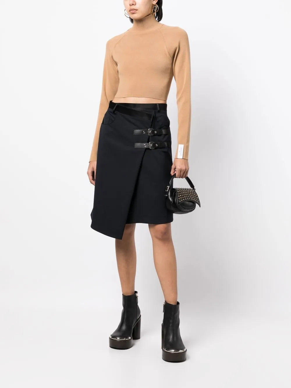 Open-Back Cropped Knitted Jumper