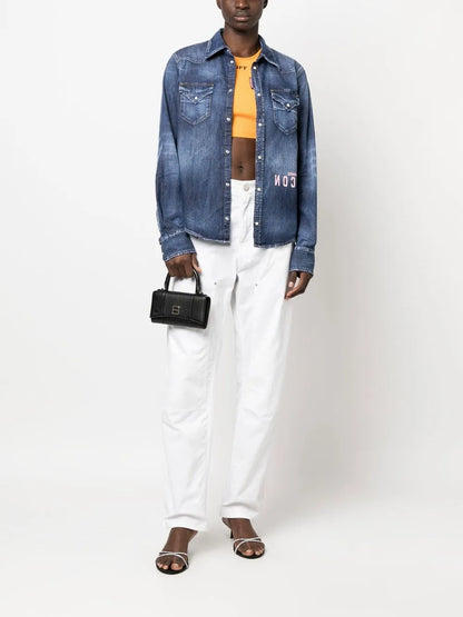 Logo-Print Denim Shirt