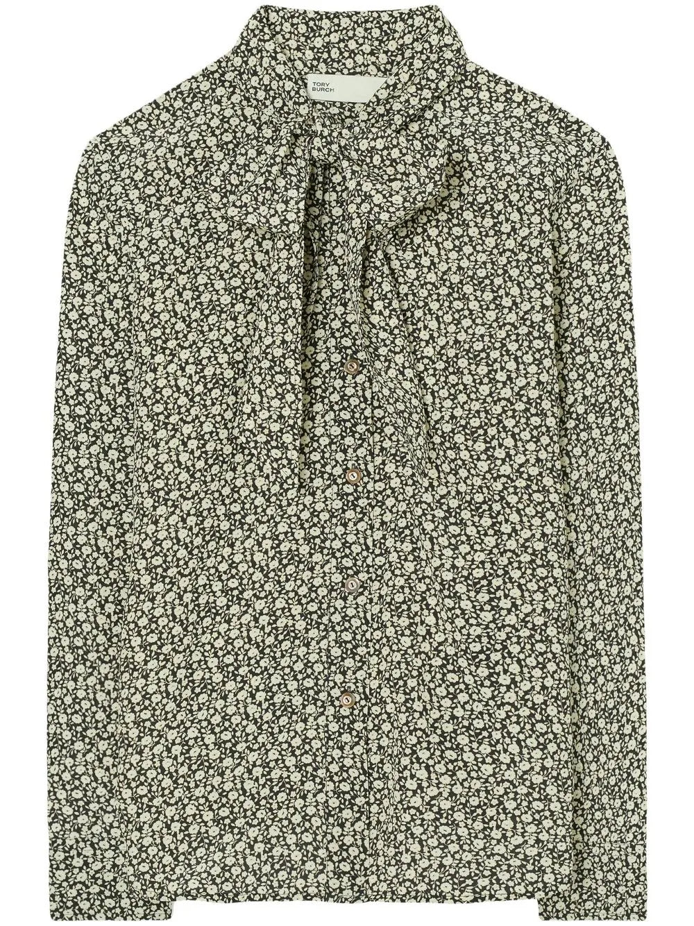 Ditsy Floral-Print Bow Blouse