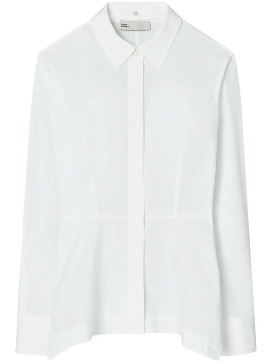 Peplum Cotton-Poplin Shirt