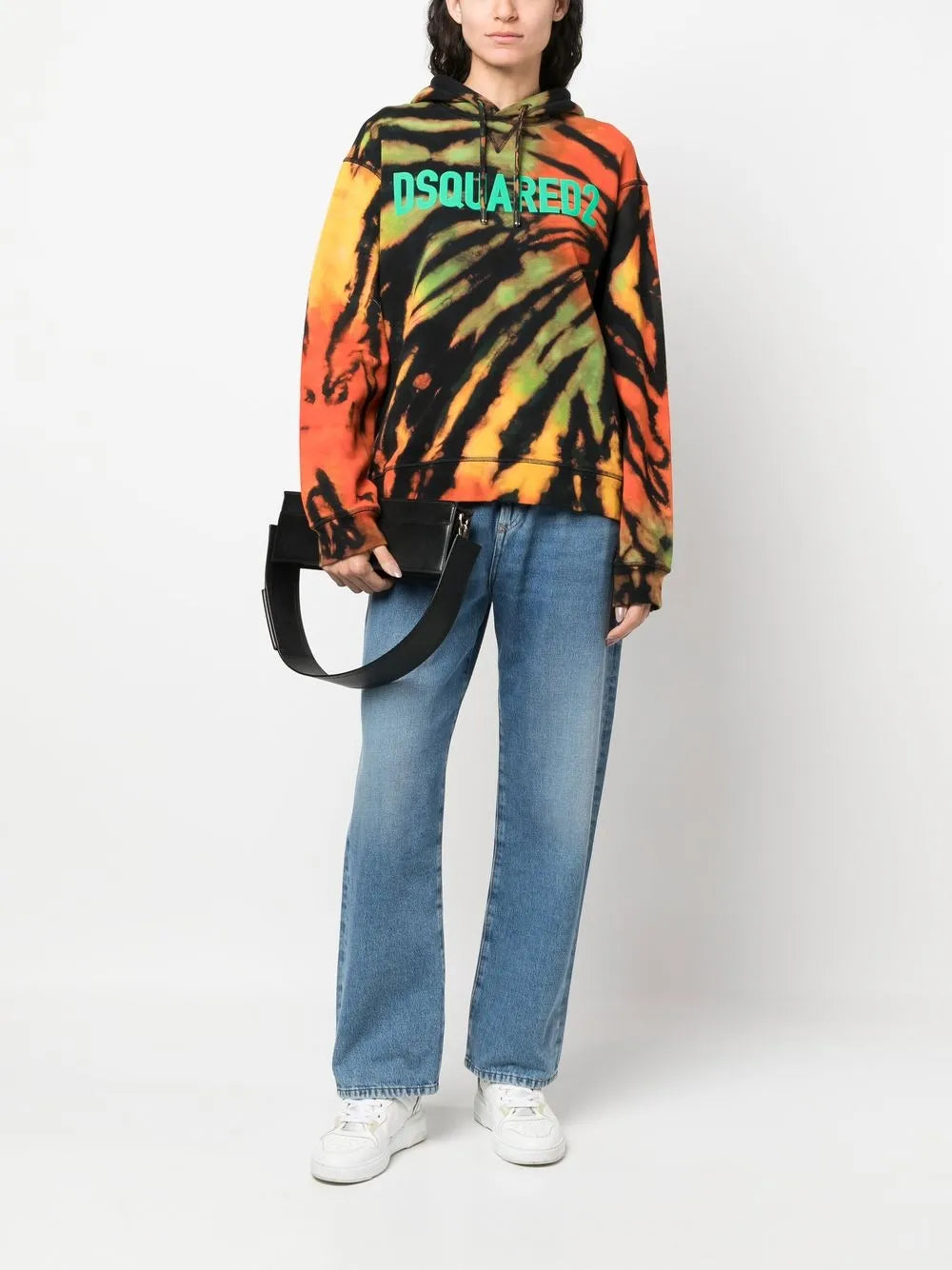 Abstarct-Print Cotton Hoodie